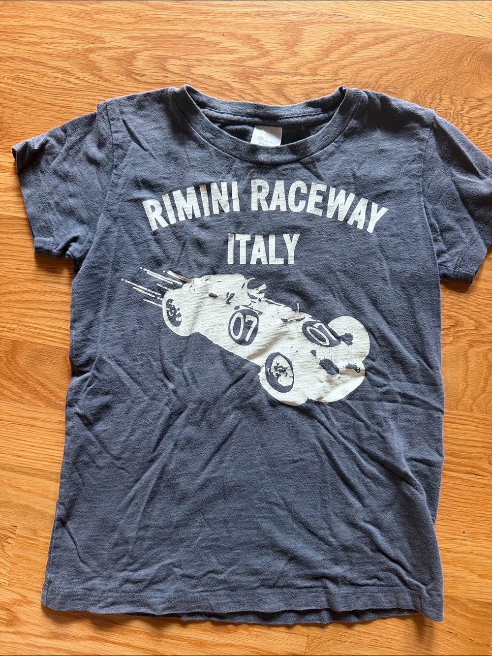 J.Crew Crewcuts Boys 6/7 Heather Gray Italy Racecar Graphic T-Shirt